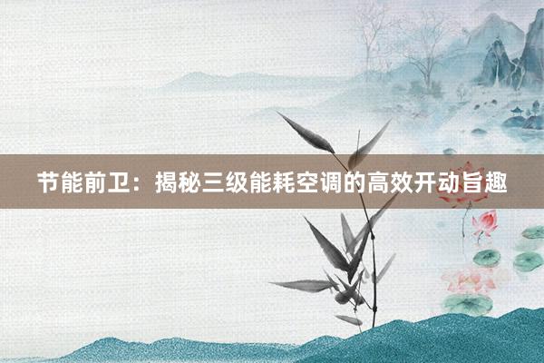 节能前卫：揭秘三级能耗空调的高效开动旨趣